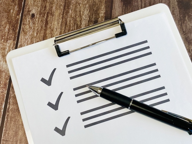 当てはまる項目を確認