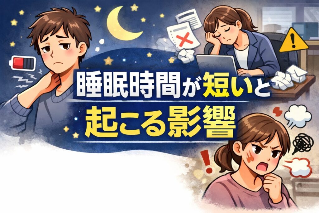 睡眠時間が足りない状態が続くと、体や心にはどんな変化が起こりやすくなるのでしょうか。