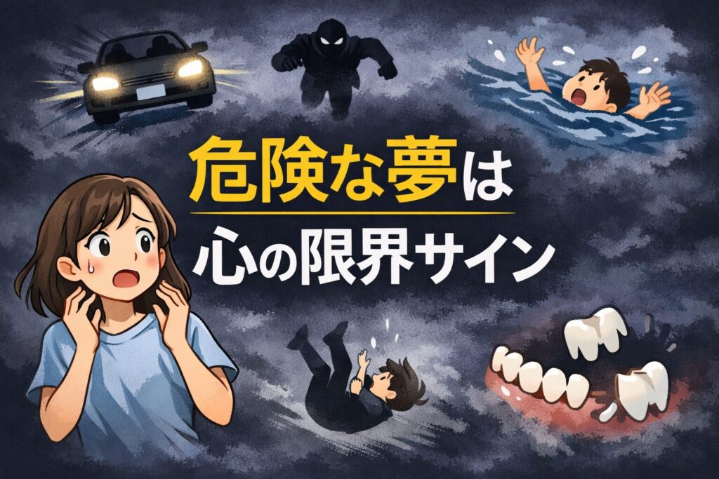 落ちる夢や追いかけられる夢、ブレーキが効かない夢など、危険と言われる悪夢が示す心の限界サインをやさしく解説します。